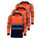 High Visibility Two Tone Long Sleeve Polo Shirt - EN471 | HV033 (X-Large, 3 Pack Orange/Navy)
