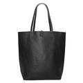 Montte Di Jinne- 100% GENUINE LEATHER LARGE SHOPPER TOTE SHOULDER HANDBAG WITH FLAT LEATHER HANDLES | GIFT FOR WOMEN, GIFT FOR LADIES (Black)