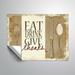 Fleur De Lis Living 'Eat Drink Give Thanks' - Textual Art Print Plastic/Acrylic/Metal in Brown | 24 H x 32 W in | Wayfair