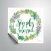 Gracie Oaks 'Simply Blessed Succulent Wreath' Textual Art Plastic/Acrylic in Green/White | 24 H x 24 W in | Wayfair