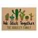 Ebern Designs Henkel Cactus Family of 6 Personalized 27 in. x 18 in. Non-Slip Outdoor Door Mat Synthetics | Wayfair