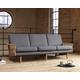 Kragelund »Egsmark« Sofa mit Holz-Armlehnen 2-Sitzer / Stoff 248 Anthrazit