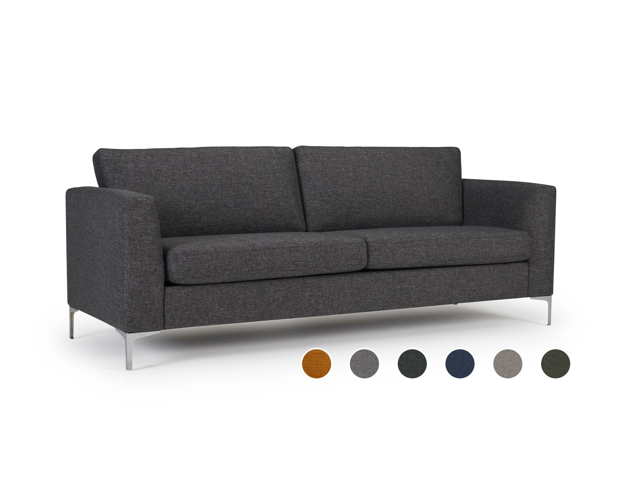 Kragelund »Shea« Couch 3-Sitzer / 214 x 83 x 80 cm / Stoff 248 Anthrazit