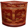 World Menagerie Camille Imperial Heavens Corner Accent Cabinet Wood in Brown/Red | 32 H x 34 W x 24 D in | Wayfair 43B7DFA3CF0A47DB99D2D6B977110A66