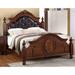 Astoria Grand Varney Tufted Standard Bed Wood and /Upholstered/Faux leather in Brown/Red | 61 H x 82 W x 78 D in | Wayfair