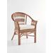 Bay Isle Home™ Wittig Windsor Back Arm Chair Upholstered/Wicker/Rattan/Fabric in Brown | 34 H x 27 W x 26 D in | Wayfair