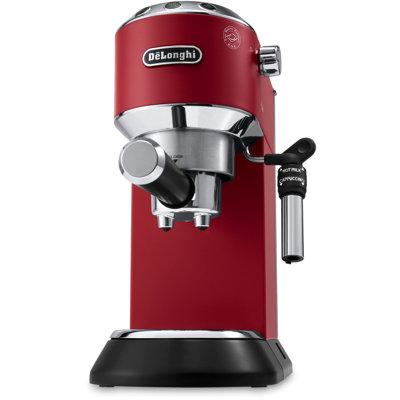 DeLonghi De'Longhi EC685M Dedica DeLuxe Pump Espresso Machine w/ Premium Adjustable Frothing Wand in Red, Size 12.0 H x 13.0 W x 6.0 D in | Wayfair
