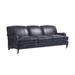 Barclay Butera Sydney Leather Sofa w/ Brass Caster Genuine Leather in Blue | 35.5 H x 90.5 W x 38 D in | Wayfair LL5110-33B-40