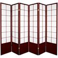 World Menagerie Camille 102" W x 70.25" H - 6-Panel Rice Paper Folding Room Divider Heavy Duty Rice Paper/Wood in Pink/Brown | Wayfair