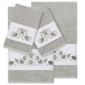 Highland Dunes Bella Embellished 4 Piece Towel Set Turkish Cotton in Gray | 27 W in | Wayfair CD95BD173BA84A8792D2D5C9706820FC