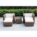 Latitude Run® Billyjo Wicker 2 - Person Seating Group w/ Cushions - No Assembly Synthetic Wicker/All - Weather Wicker/Wicker/Rattan in Brown | Outdoor Furniture | Wayfair