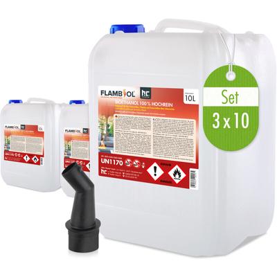 Höfer Chemie Gmbh - 3x 10 l flambiol® Bioethanol 100% Hochrein