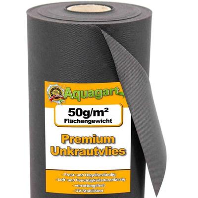 Aquagart - 56m² Gartenvlies Unkrautvlies Mulchvlies Vlies 50g 1,6m breit