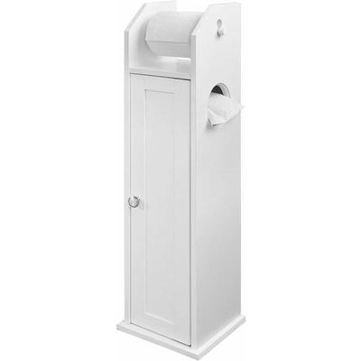 Sobuy - FRG135-W Freistehend Toilettenrollenhalter Badregal Standschrank Seitenschrank weiß bht ca: