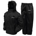 FROGG TOGGS Men's Classic All-Sport Waterproof Breathable Rain Suit, Black/Black Pants, Size MD