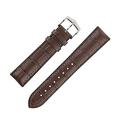 Hirsch Paul Alligator Embossed Performance Watch Strap with Buckle in Brown (24mm L, Black Buckle)