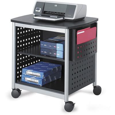 Safco Scoot Deskside Printer Stand - Black/Silver