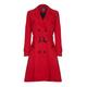 De La Creme - Red Womens Spring Belted Trench Coat Size 20