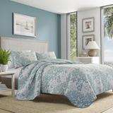 Tommy Bahama Home Tommy Bahama Laguna Beach Blue Cotton Reversible Quilt Set Cotton in Blue/White | Queen Quilt + 1 Standard Shams | Wayfair