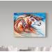 Trademark Fine Art 'Wind Of Thunder Indian War Horse' Acrylic Painting Print on Wrapped Canvas in Blue/White | 18 H x 24 W x 2 D in | Wayfair