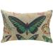 August Grove® Mireles Patterned Butterfly Linen Lumbar Pillow Polyester/Polyfill/Linen | 12 H x 18 W x 5 D in | Wayfair