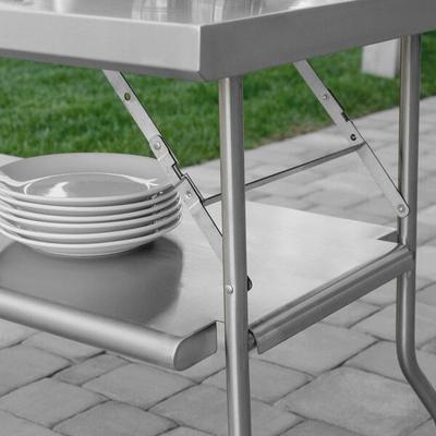 Regency 30" x 48" 18-Gauge Stainless Steel Folding Work Table with Removable Undershelf