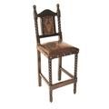 Astoria Grand Navarette Bar Stool Wood/Upholstered/Leather/Genuine Leather in Black | 44 H x 18 W x 18 D in | Wayfair