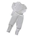 Kid's Pyjamas Set Girl Boy Unisex Toddler Nightwear PJs Pajama 100% Merino Wool 1 Year - 9 Years (110-116, 3-5 Years, Grey)