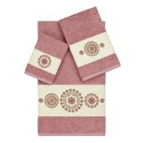 Winston Porter Isabelle100% Turkish Cotton Embellished 3 Piece Towel Set Turkish Cotton in Pink/White/Brown | 27 W in | Wayfair