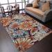 Orange 108 x 0.43 in Indoor/Outdoor Area Rug - Bungalow Rose Crayton Floral Area Rug Polypropylene | 108 W x 0.43 D in | Wayfair