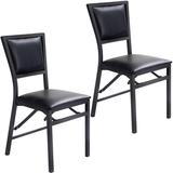 Costway Set of 2 Metal Folding Dining Chair with Space Saving Design