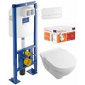 Villeroy&boch - Pack wc suspendu sans bride villeroy et boch O.novo + abattant + plaque blanche +