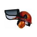 Casque forestier singer orange / casque coquille anti bruit / porte visière / visière grillagée