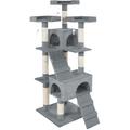 Tectake - Arbre à chat griffoir escalade 170 cm avec 3 Plateformes de vue à divers niveaux - gris