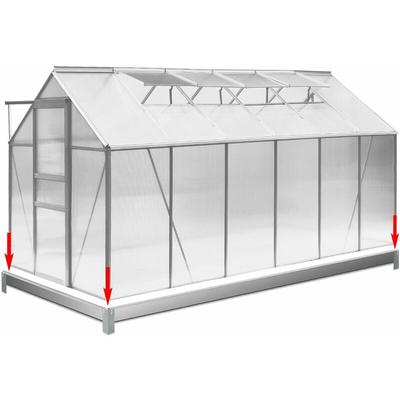 Stahl Fundament Gewächshaus verzinkt Größen Auswahl Treibhaus Tomatenhaus Bodenrahmen M4: 380x190cm