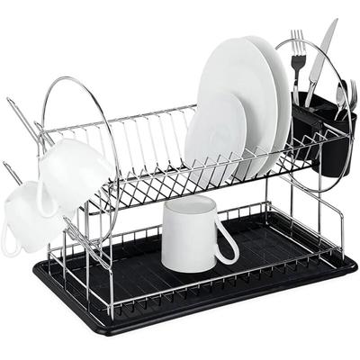 Metall Abtropfgestell mit Besteckkorb und Tassenhalter - 50 x 36 cm - Geschirr Abtropfgitter mit 2 Image