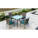 Wade Logan® Ballu Square 4 - Person 39.25" Long Outdoor Dining Set w/ Cushions Glass | 39.25 W x 39.25 D in | Wayfair