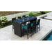 Everly Quinn Glendale 7 Piece Bar Height Outdoor Dining Set Glass in Black | Wayfair 41B31AC29958462DB5840F87D5ACB21A