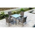 Wade Logan® Ballu Square 4 - Person 39.25" Long Outdoor Dining Set w/ Cushions Glass | 39.25 W x 39.25 D in | Wayfair