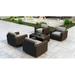 Everly Quinn Glen Ellyn 5 Piece Sunbrella Sofa Seating Group w/ Cushions Synthetic Wicker/All - Weather Wicker/Wicker/Rattan in Brown | Outdoor Furniture | Wayfair