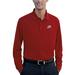 Men's Red Utah Utes Vansport Omega Long Sleeve Solid Mesh Tech Polo