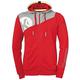 Kempa Kinder Core 2.0 Kapuzenjacke, rot/dark grau melange, XXS (Manufacturer size:116)