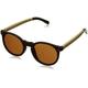 OCEAN SUNGLASSES Lizard Lunettes de Soleil Mixte Adulte, Bambo Dark Frame/Wood Natural White/Brown Arms/Brown Lens