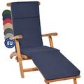 Beautissu Deckchair Pad 175x45x5cm Loftlux DC – Comfortable Cushion For Steamer Recliner Sun Bed Lounger Chaisse Chair – Removable Cover - Dark Blue