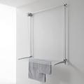 foxydry Wall mounted pulley clothes Airer, clothes drying rack, vertical drop down laundry drying rack in aluminium and steel (Grey, 80)