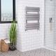 Warmehaus Designer Bathroom Flat Panel Heated Towel Rail Radiator Ladder Rad 800 x 600 mm - Chrome