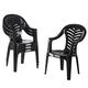 Resol Palma Plastic Indoor Outdoor Home Garden Armchair Seat - Grey - Pack of 4
