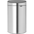 Brabantia Touch Bin New Recycle - 10L / 23L Inner Buckets (Matt Steel) Flat-Backed Waste/Recycling Kitchen Bin with Removable Sorting Compartments