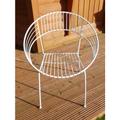 Black Country Metal Works Retro Wrought Iron Bistro Patio Chair - Matching Table Available (White)