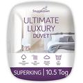 Snuggledown Ultimate Luxury Hotel Super King Duvet - 10.5 Tog All Year Round Premium Quilt for Summer & Winter - Soft Jacquard Cotton Cover, Hypoallergenic, Machine Washable, Size (260cm x 220cm)